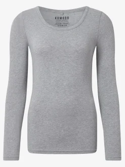 Darcey Long Sleeved Top - Marl Grey