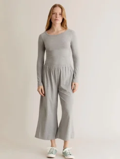 Darcey Long Sleeved Top - Marl Grey