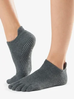 Full Toe Low Rise Grip Socks - Charcoal Grey