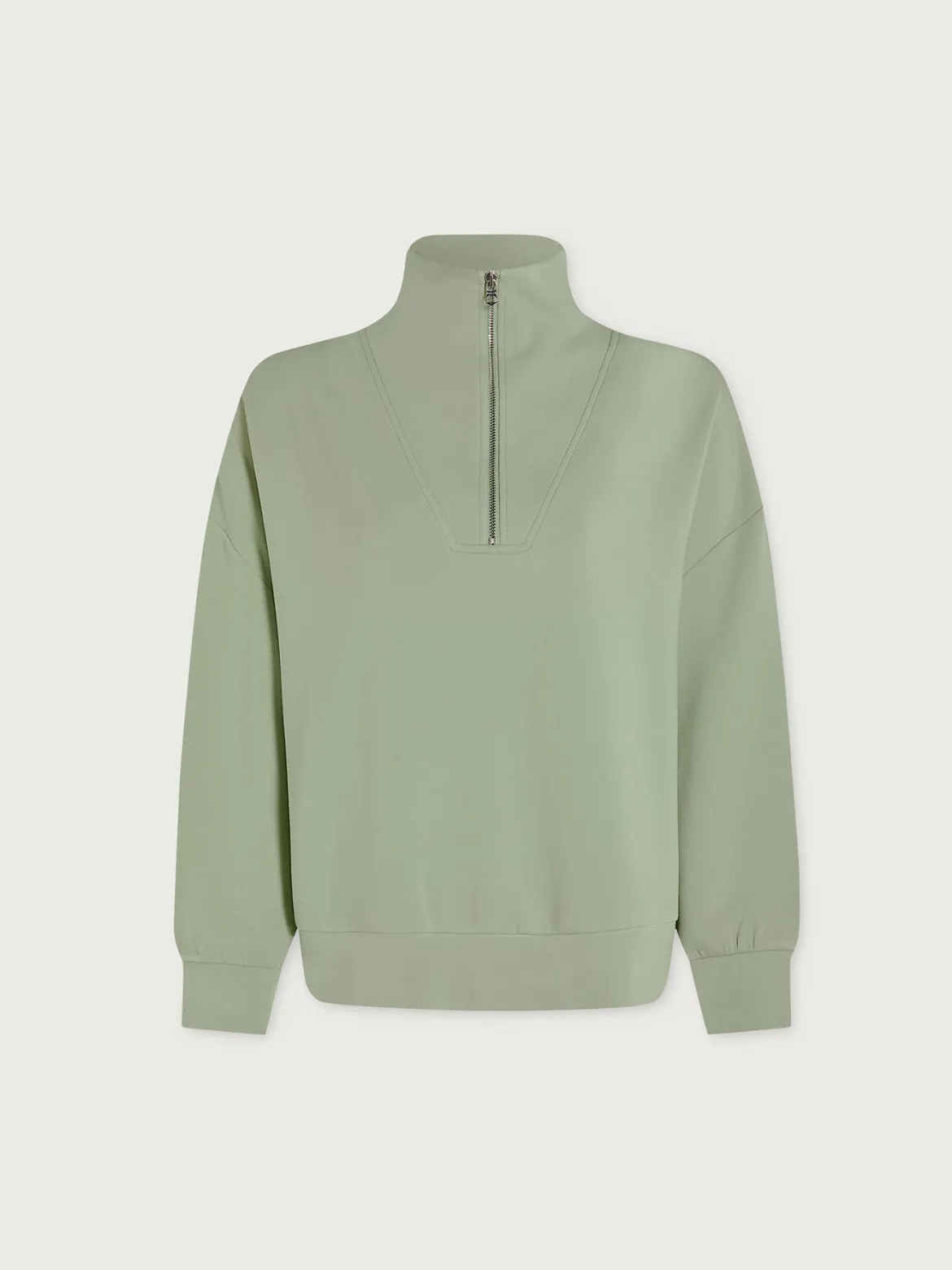 Hawley Half Zip Sweat - Snow Sage