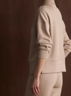 Kayleigh Half Zip Sweat - Mushroom
