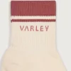 Lenni Half Crew Sock - Egret/Dusty Rose