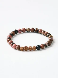 Mala Bead Bracelet - Black Rhodonite