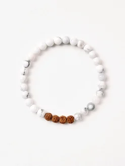 Mala Bead Bracelet - White Howlite