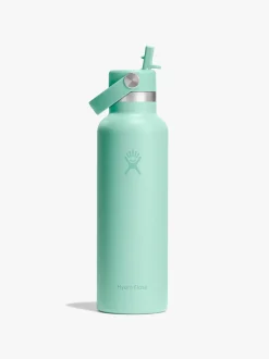 621ml (21oz) Standard Mouth Flex Straw Bottle - Mermaid Green