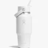 710ml (24oz) Wide Mouth Travel Bottle with Flex Straw Cap - White