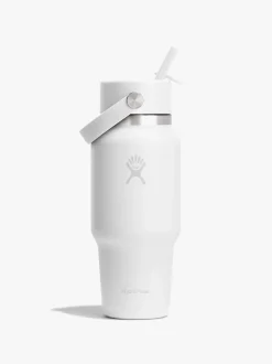 710ml (24oz) Wide Mouth Travel Bottle with Flex Straw Cap - White