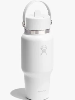710ml (24oz) Wide Mouth Travel Bottle with Flex Straw Cap - White