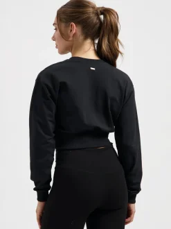 Naya Cropped Long Sleeve Yoga Top - Onyx Black