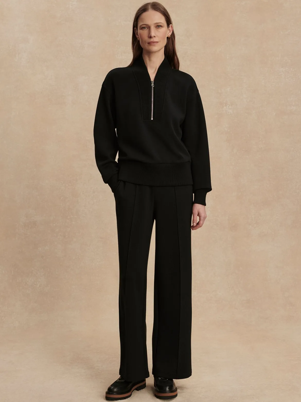 Sally Half Zip Sweat - Black