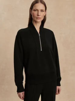 Sally Half Zip Sweat - Black