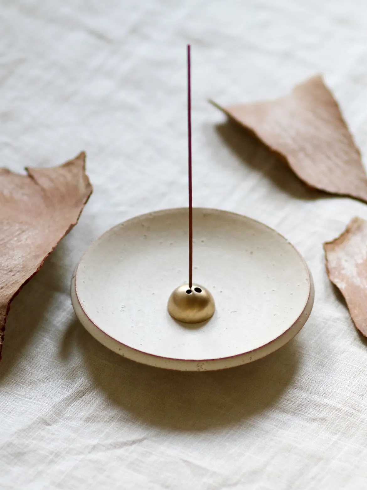 Stoneware Incense Dish - White Onyx