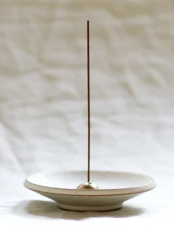Stoneware Incense Dish - White Onyx