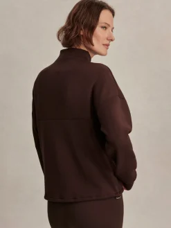 Tayah Zip Through Sweat - Coffee Bean