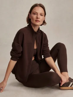 Tayah Zip Through Sweat - Coffee Bean