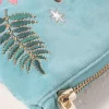Velvet Everyday Pouch - Dusky Teal Celestial Tigers