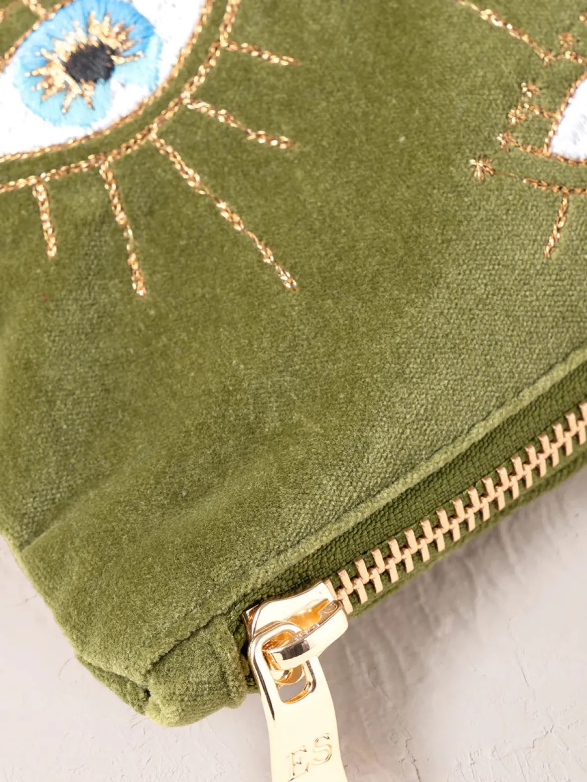 Velvet Everyday Pouch - Garden Green Mystical Eye