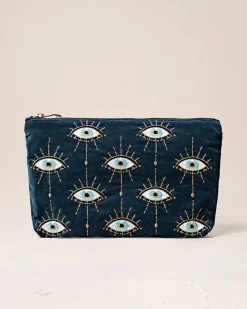 Velvet Everyday Pouch - Ink Blue Mystical Eye