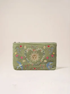 Velvet Everyday Pouch - Olive Earth Goddess