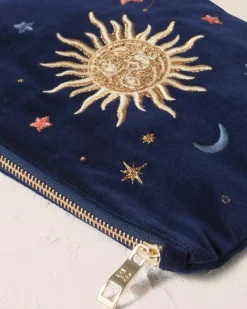 Velvet Mini Pouch - Navy Celestial