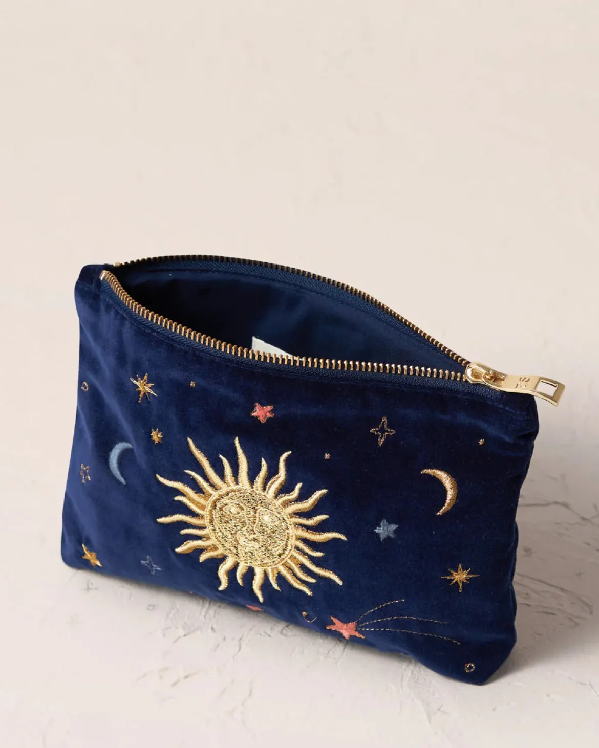 Velvet Mini Pouch - Navy Celestial