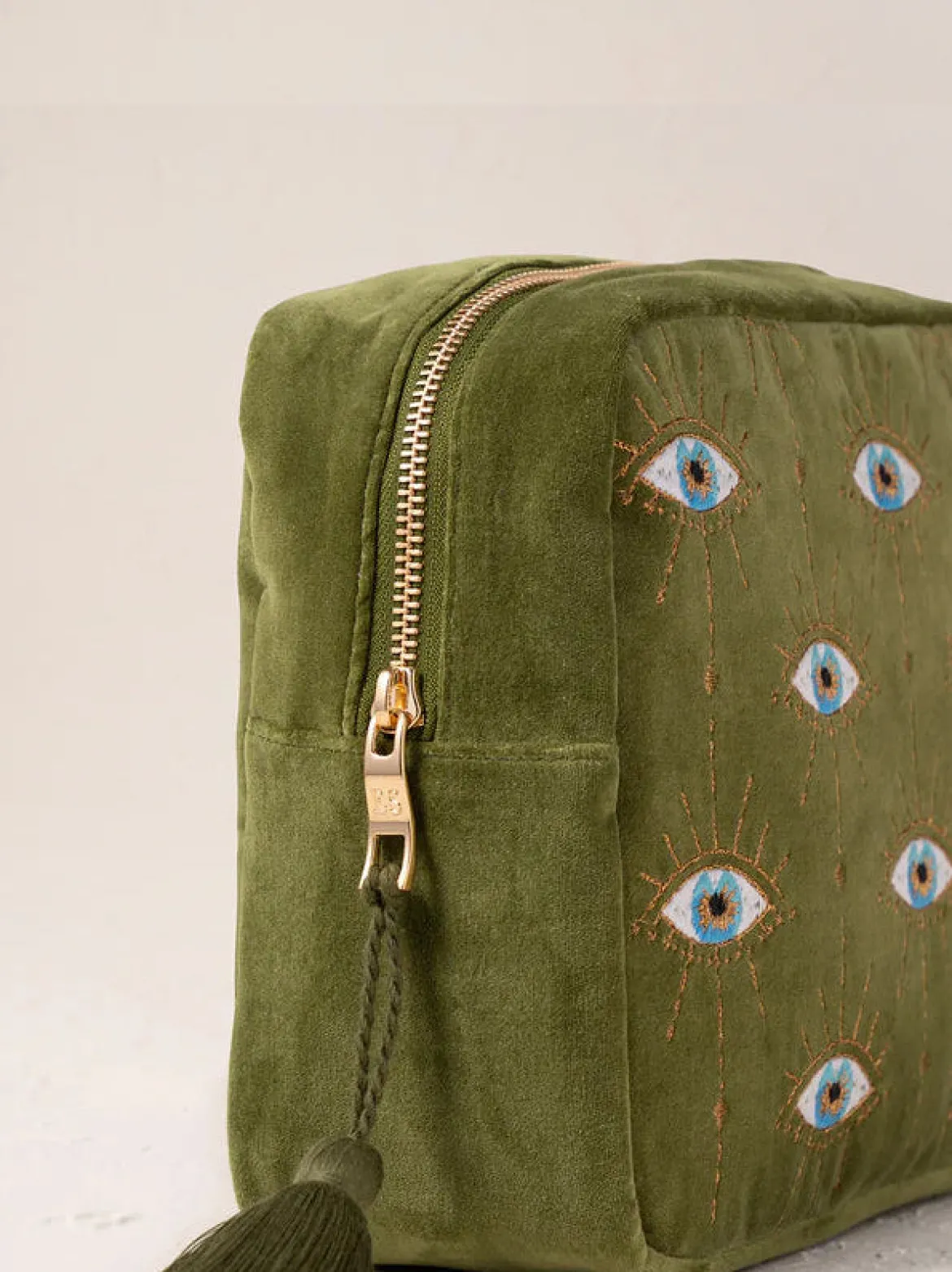 Velvet Wash Bag - Fern Green Mystical Eye